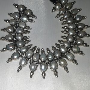 ESTATE handmade heavy Sterling pearl Bracelet